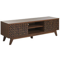 TV OMARICA temno rjava, črna Prescot 40/140/45 cm - temno rjava, leseni material (140/45/40cm) - Beliani