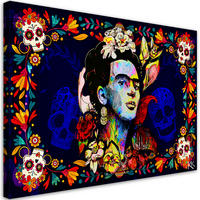 WANDBILD los muertos frida kahlo - Multicolor, Textil (60/40cm) - Feeby