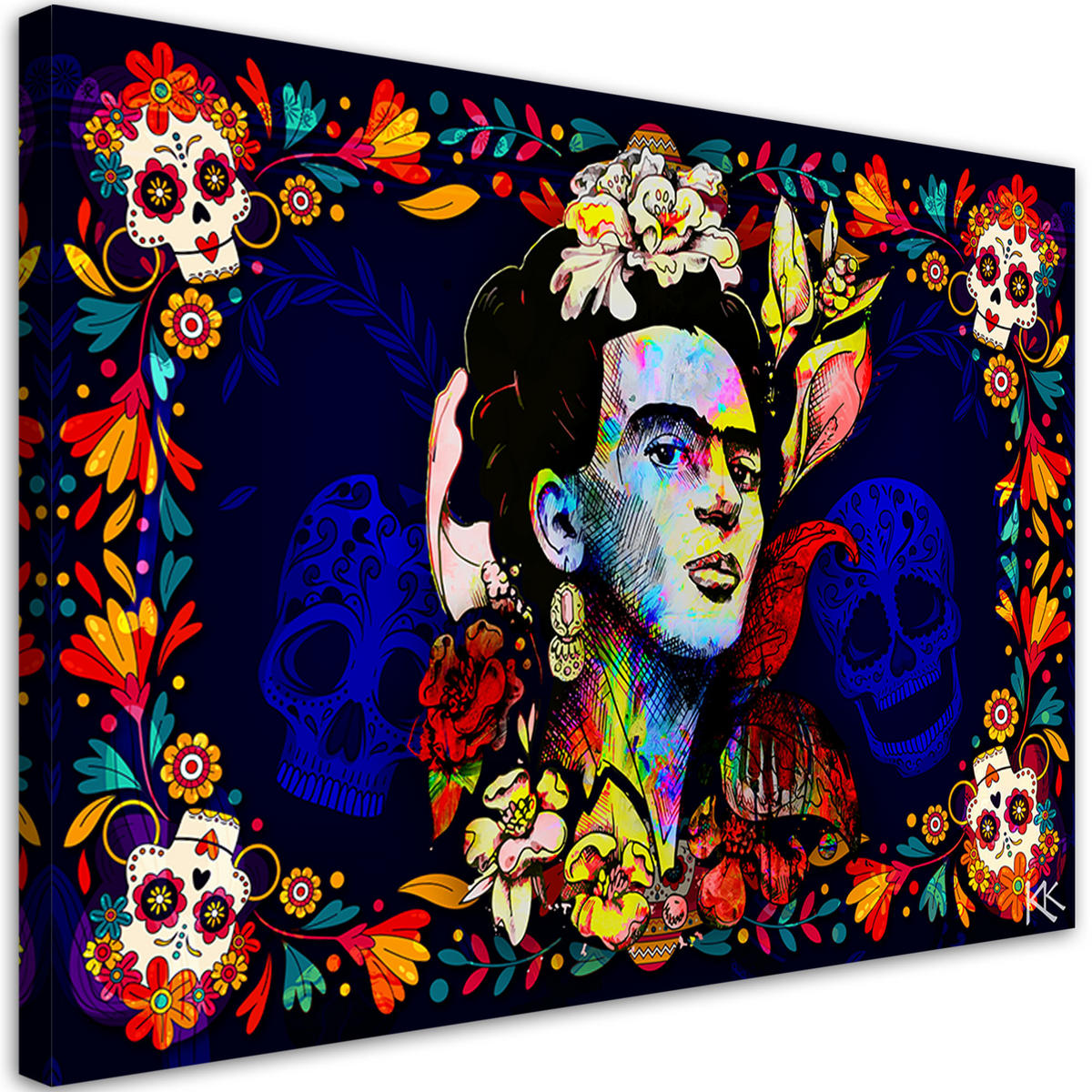 WANDBILD los muertos frida kahlo - Multicolor, Textil (60/40cm) - Feeby