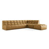 ECKSOFA Beidseitig Kunstleder Braun - Cognac/Schwarz, Leder/Kunststoff (308/258cm) - Makamii