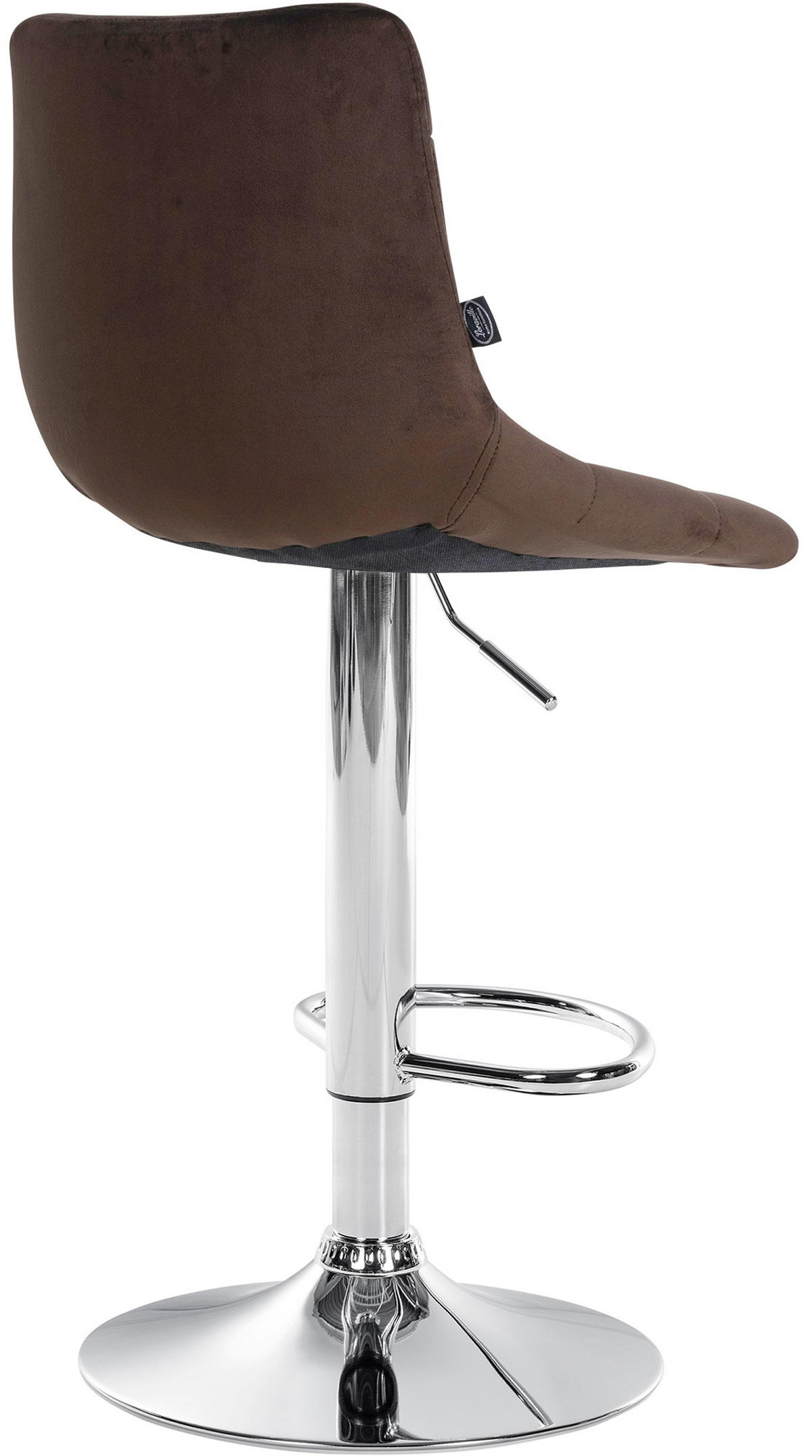 BARHOCKER James Samt chrom braun - Chromfarben/Braun, Textil/Metall (43/108.5/46.5cm) - TPFLiving