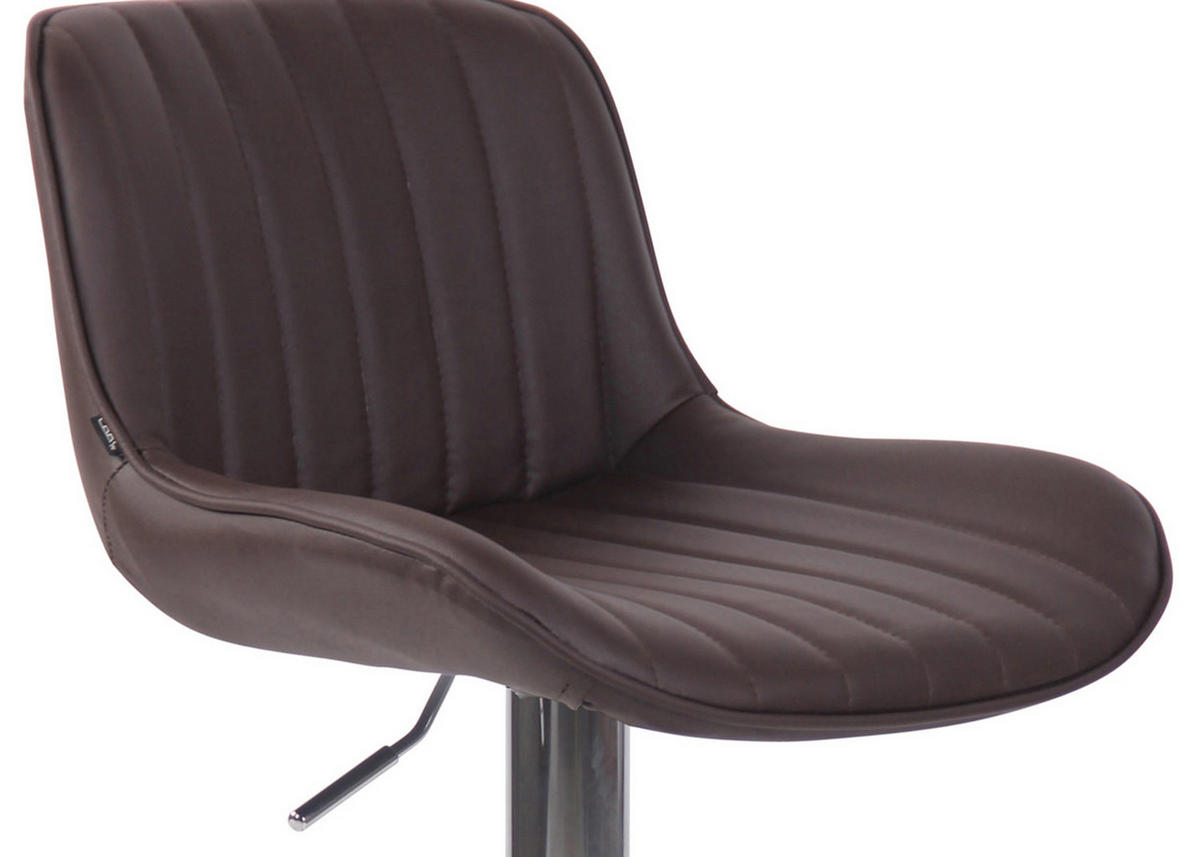 BARHOCKER Lento Gestell Metall in Chromoptik Kunstleder Braun - Chromfarben/Braun, Kunststoff/Metall (50/108/50cm) - TPFLiving