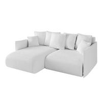ECKSOFA mit Schlaffunktion und Bettkasten ONESK-L 208x165x40 Weiß Bouclé - Weiß, Holzwerkstoff/Kunststoff (208/165cm) - ALTDECOR