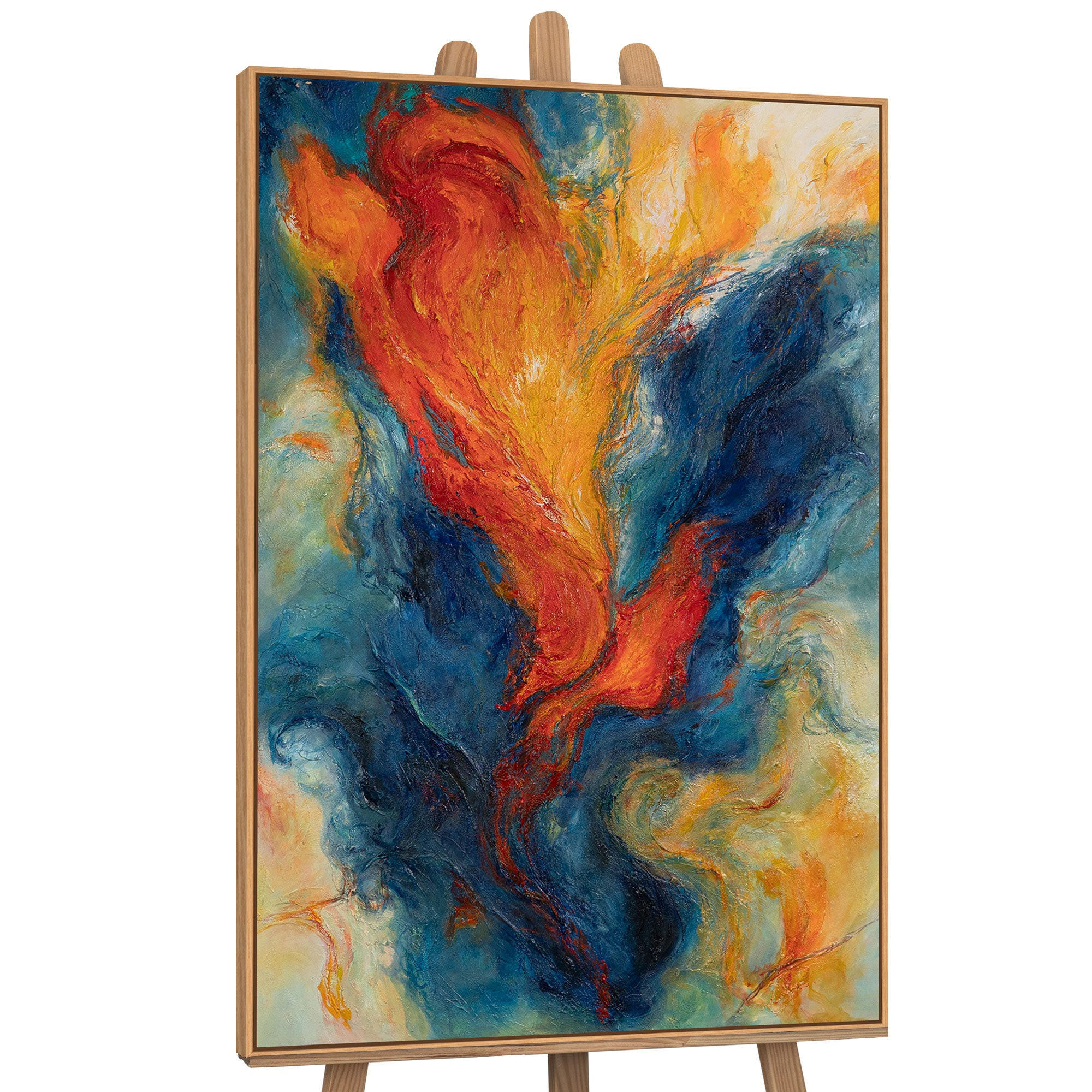 GEMÄLDE Verschmelzung der Energien Schattenfugenrahmen Eichefarben 140x100 cm - Eichefarben, Holz (140/100cm) - YS-art gallery