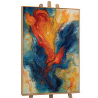 GEMÄLDE Verschmelzung der Energien Schattenfugenrahmen Eichefarben 140x100 cm - Eichefarben, Holz (140/100cm) - YS-art gallery