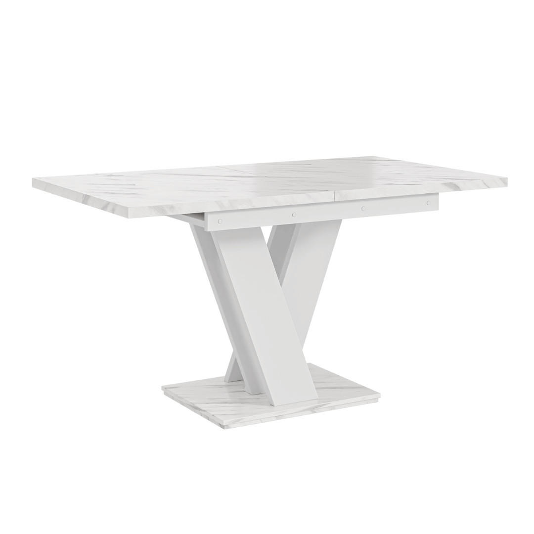 ESSTISCH Bianco Weiß Marmoptik Ausziehbar 120 - 160 cm - Weiß, Holzwerkstoff (120/80/75cm) - PROSPERO