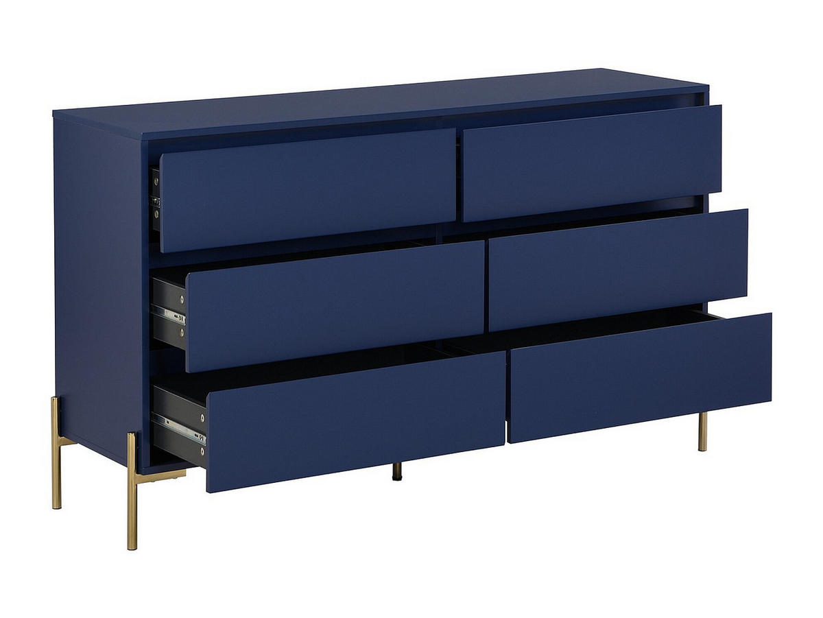 KOMMODE - 140 cm x 40 cm - holz - blau Korasa - Blau, Holz/Metall (140/82/40cm) - Vente-Unique