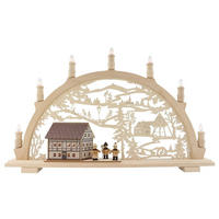 SCHWIBBOGEN Fachwerkhaus und Sternsänger 7 flammig - Multicolor, Holz (66/44/6.5cm)