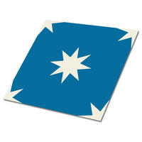 FLIESENAUFKLEBER 9 Stück 30x30 cm selbstklebend Achtzackiger Stern - Blau, Textil (30/1.6/30cm) - TULUP