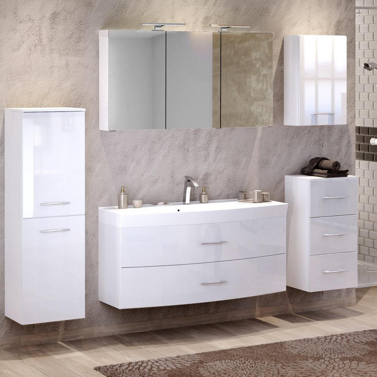 WASCHTISCH Florido-03 - Weiß, Holzwerkstoff (120/54/47cm) - Lomado