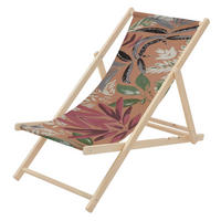 LIEGESTUHL Floral Braun-Rot-Grün - Braun, Holz (57.5/83/100cm) - ECD-Germany