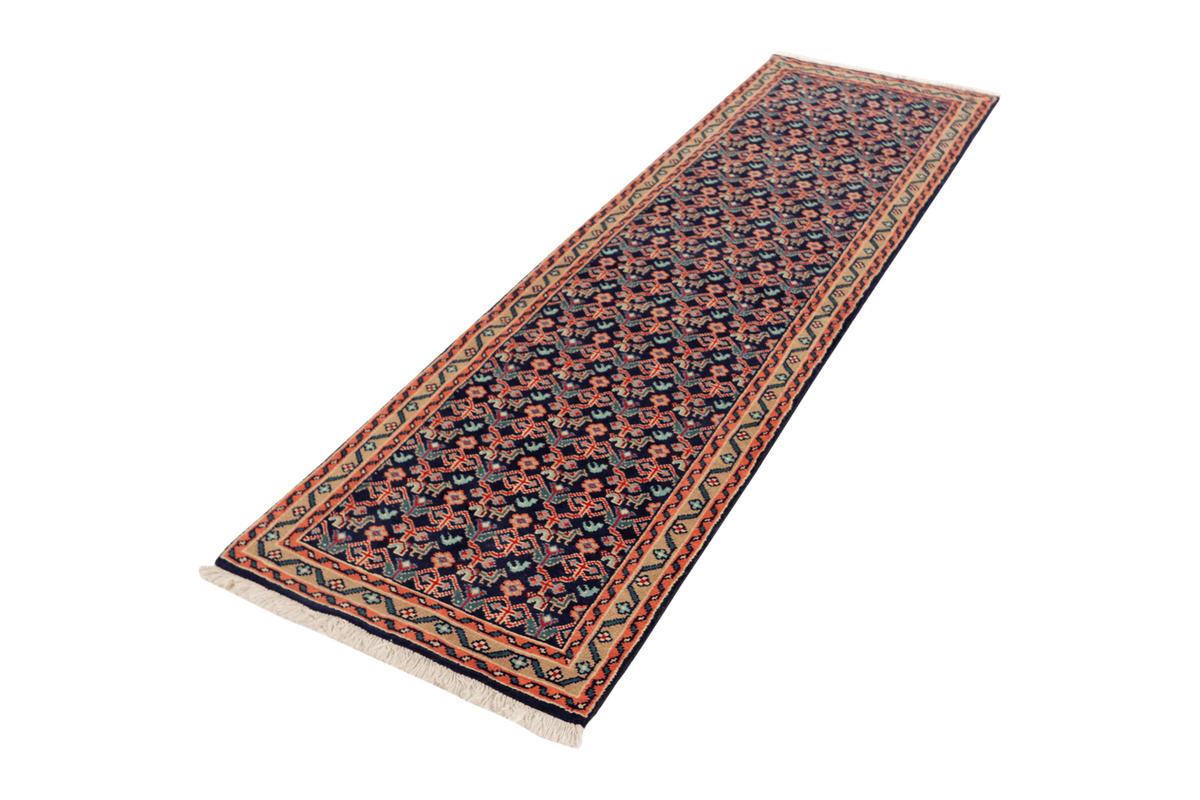 LÄUFER Orient handgeknüpft Assadabad Blau 237/71 cm Schurwolle - Blau, Textil (71/237cm) - Looma
