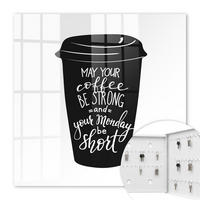 SCHLÜSSELBOX Weiß 30x30 cm – Türöffnung nach rechts - Kaffee und Humor - Schwarz, Metall (30/30/5cm) - TULUP