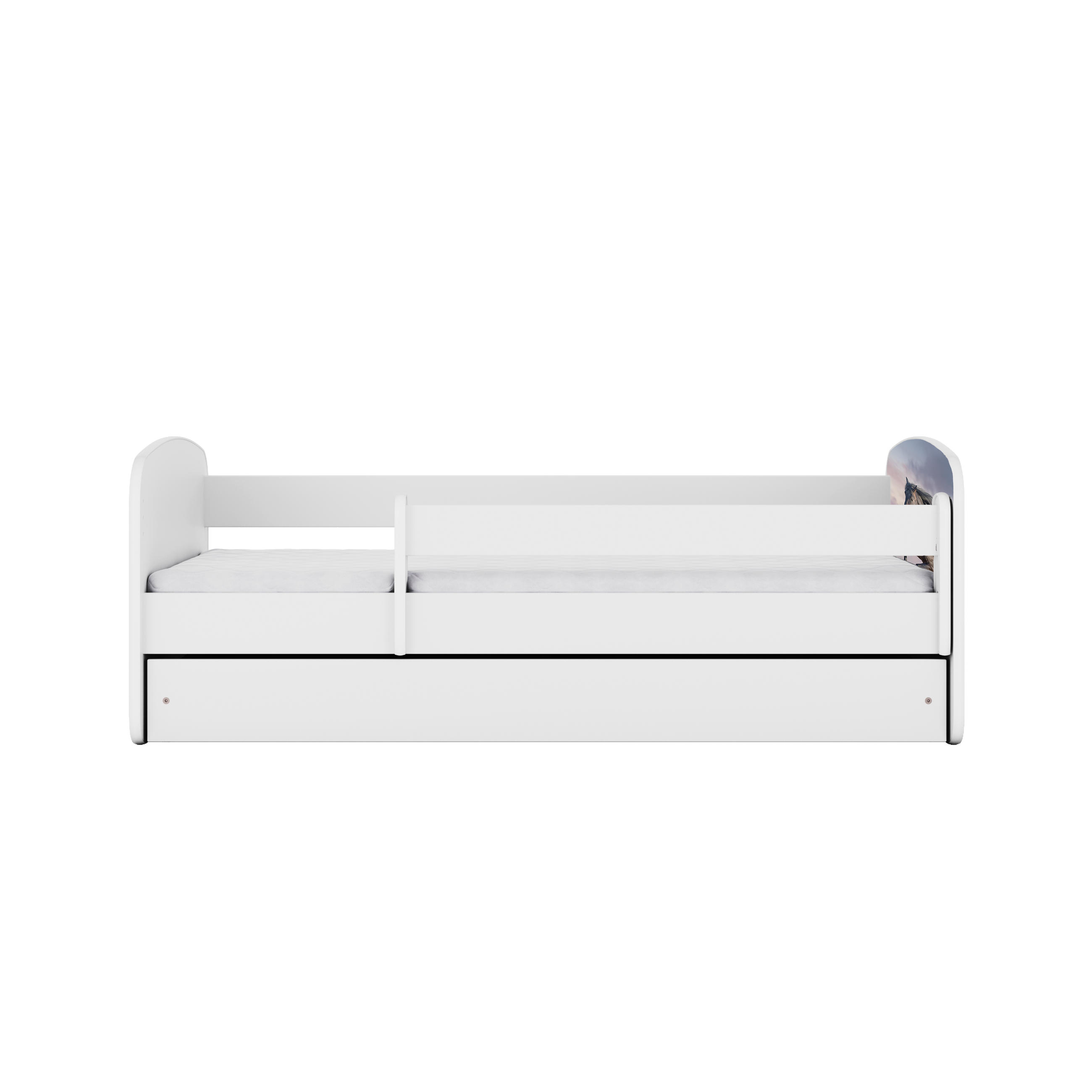 KINDERBETT Pferd im Galopp mit Schublade 160/80 90/61/164 - Weiß, Holzwerkstoff (80/160cm) - RAUMHIRSCH FURNITURE