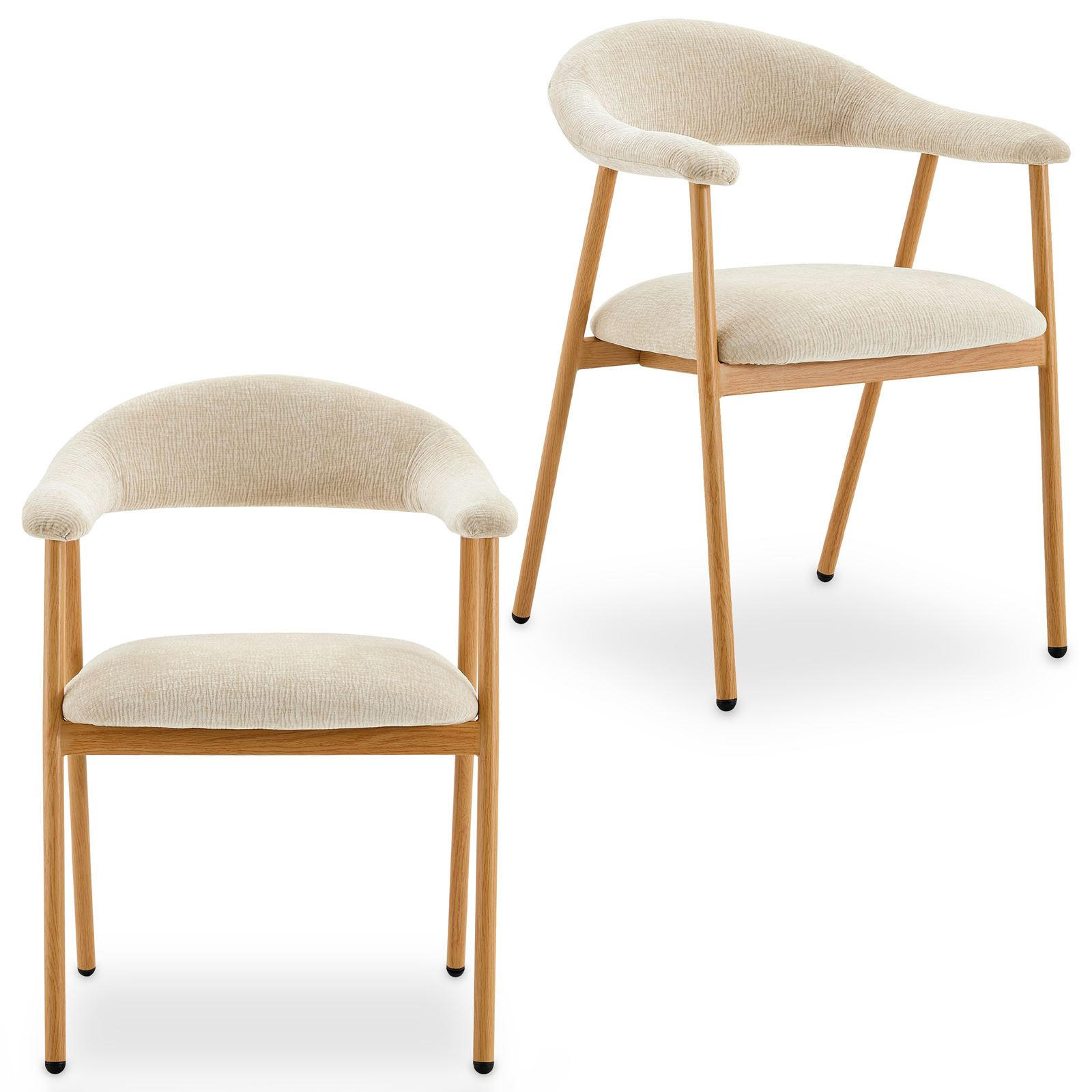 ESSZIMMERSTÜHLE ARLO 2er-Set cremeweiß - Creme, Textil (49/79/50cm) - IDIMEX