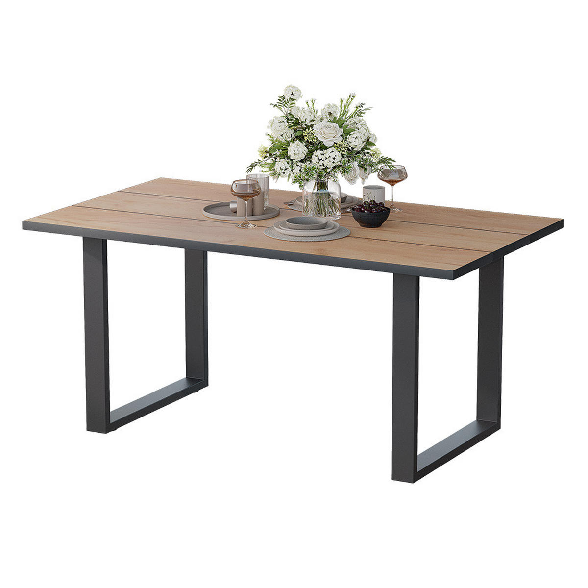 JÍDELNÍ STŮL Avido Zlatý mocný dub - medově dubová/černá, kompozitní dřevo (160/90/75cm) - Vicco