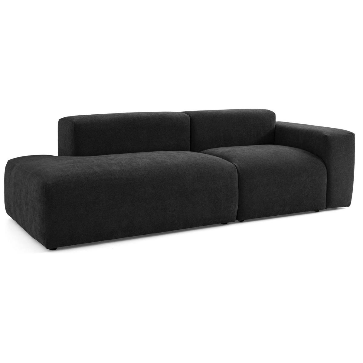 3-SITZER modulares Sofa HEAVEN SET 1 Links, Breite 255 cm Webstoff Schwarz - Schwarz, Holz/Kunststoff (255/71/102cm) - Muffo