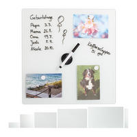 GLAS-MAGNETBOARD - Weiß, Glas/Metall (40/40/0.4cm) - Relaxdays
