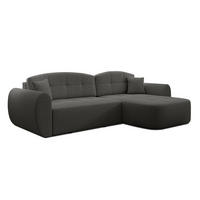 ECKSOFA L Form Nubio Grau 282/170/91 cm – modernes Sofa fürs Wohnzimmer - Schwarz/Grau, Kunststoff/Textil (282/170cm) - AX Living