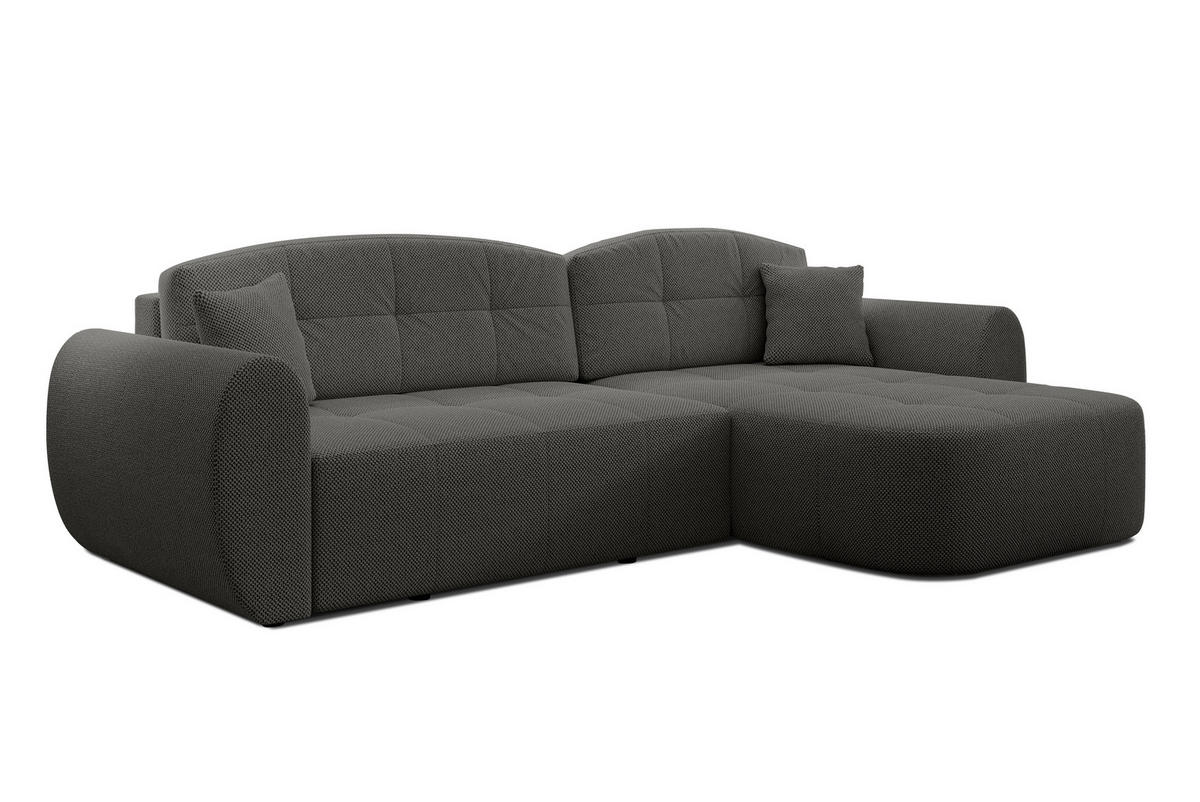 ECKSOFA L Form Nubio Grau 282/170/91 cm – modernes Sofa fürs Wohnzimmer - Schwarz/Grau, Kunststoff/Textil (282/170cm) - AX Living