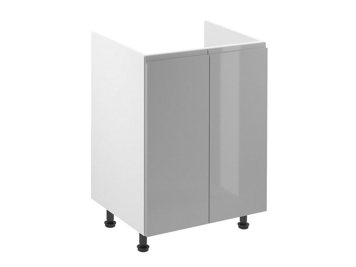 KÜCHENZEILE 420 cm - Aspen KA6-M420 - in Grau/Hochglanz - Grau, Holz (420/212/58cm)