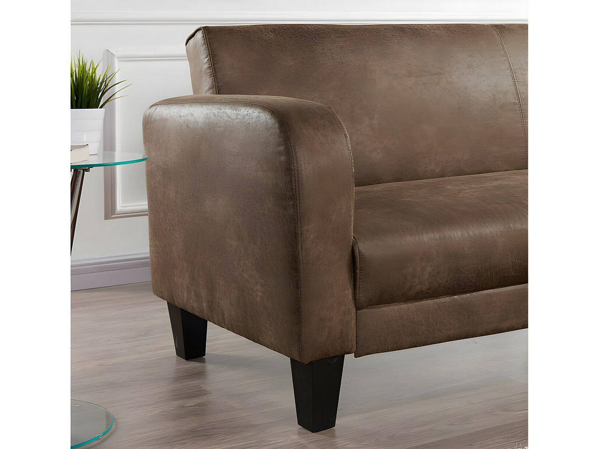 SCHLAFSOFA - 3 Personen - stoff - braun Inicio - Braun, Textil (215/85/83cm) - Vente-Unique