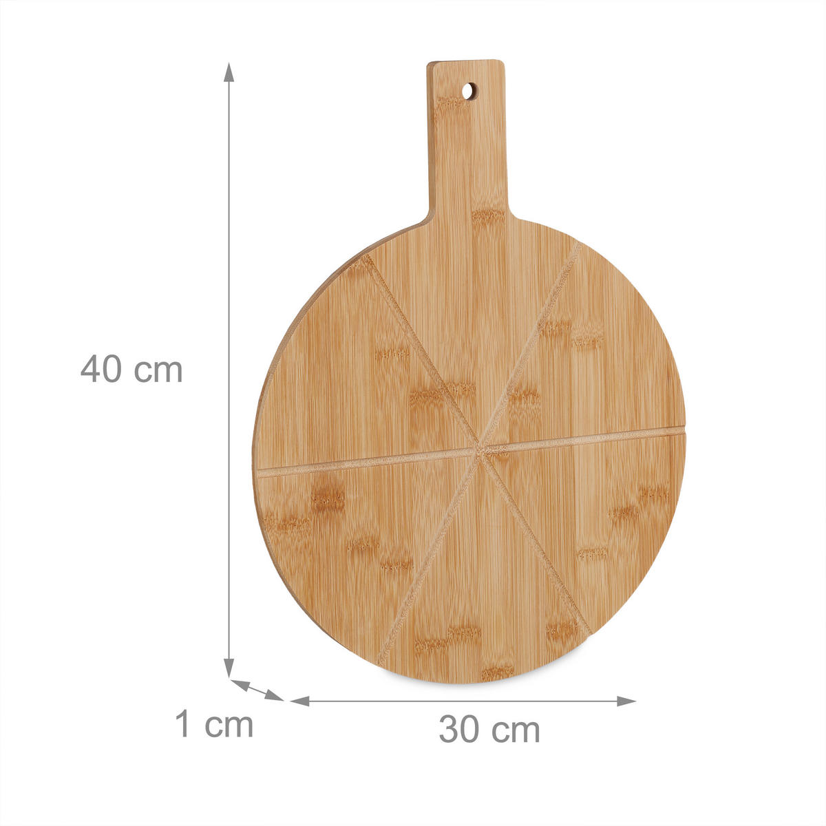 PIZZABRETT - Hellbraun, Holz (40/30cm) - Relaxdays