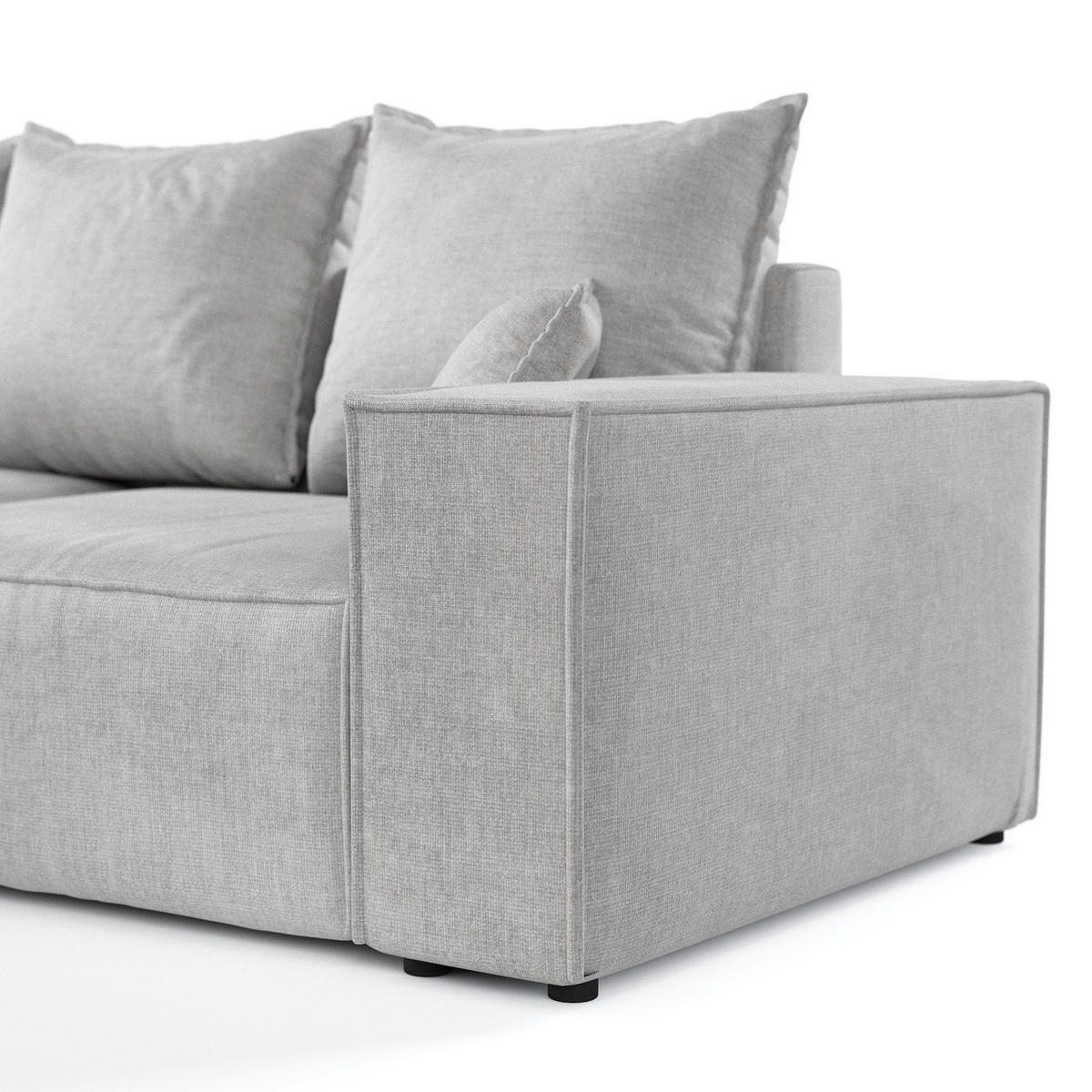 ROHOVÁ SEDAČKA SENSO, textil, Světle šedá - černá/světle šedá, dřevo/kompozitní dřevo (255/148cm) - AltaBeds