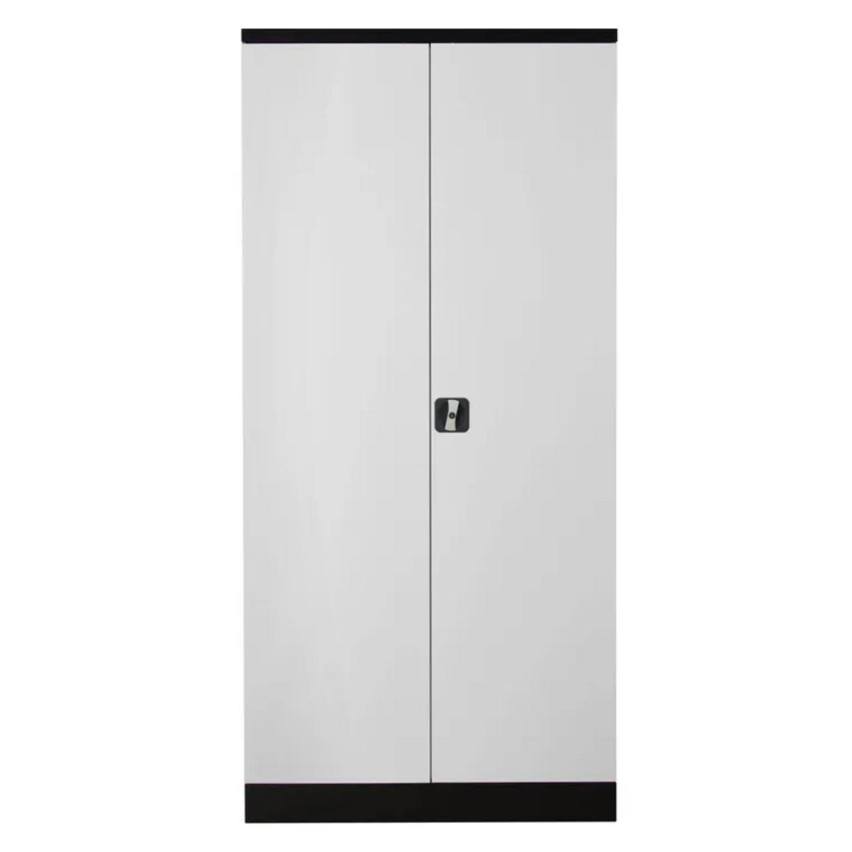STAHLSCHRANK Bee mit 5 lackierten Fachböden 195x92x50 cm Korpusfarbe Anthrazit Frontfarbe Verkehrsweiß - Weiß, Metall (92/195/50cm)