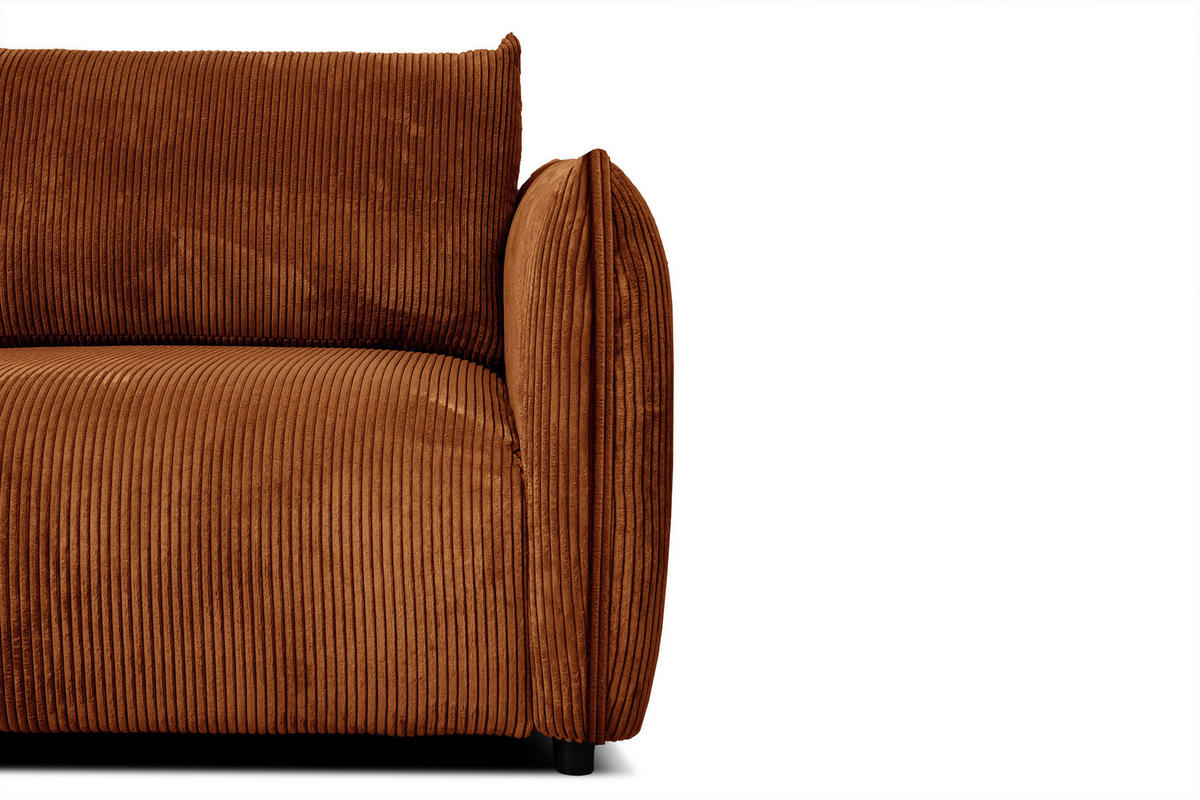 ECKSOFA TAUER 5-Sitzer, orange - Schwarz/Orange, Holzwerkstoff/Kunststoff (174/292cm) - Courtois Laville