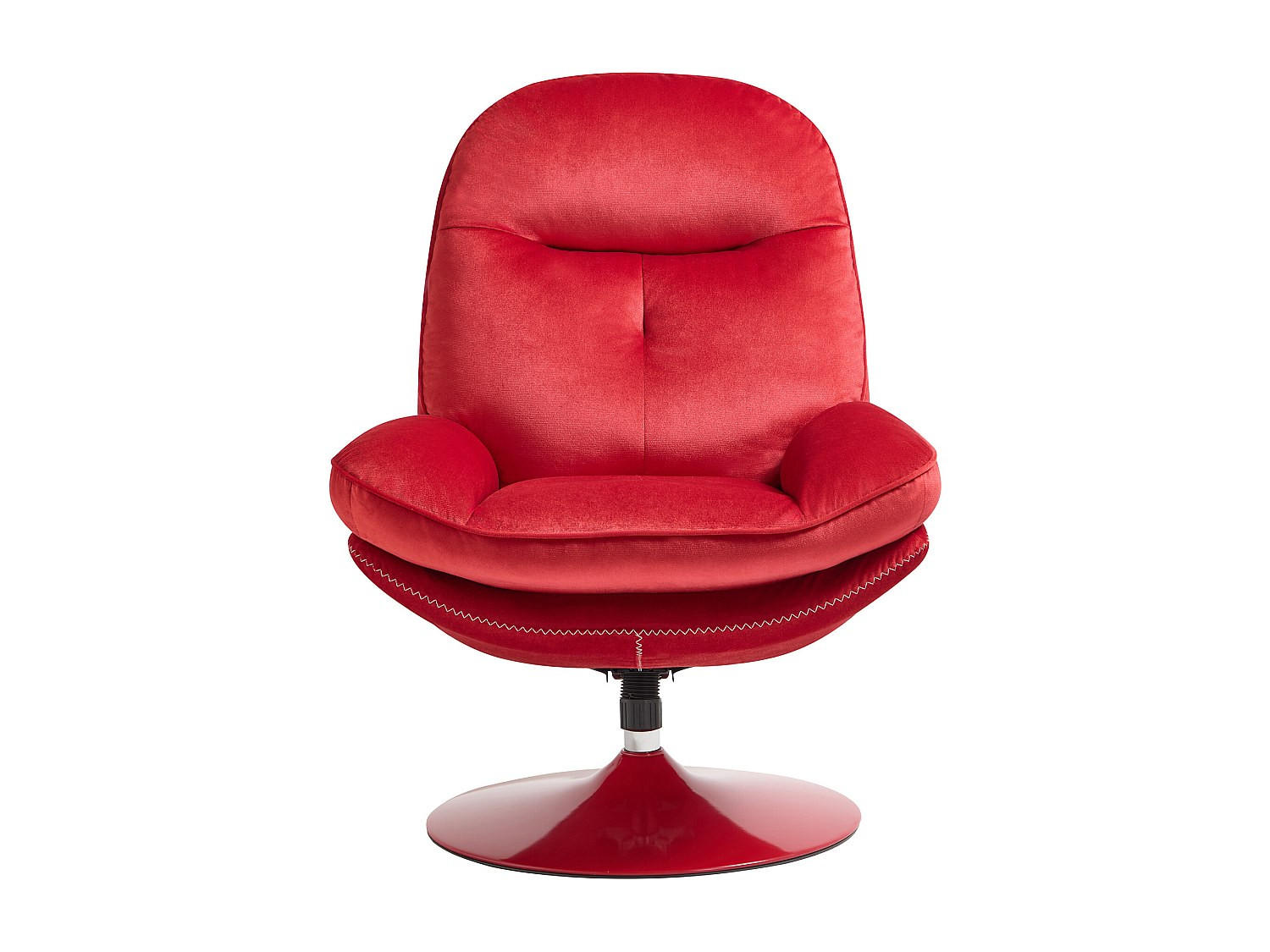 SESSEL mit gerader Rückenlehne - 1 Person - Samt - Rot - - Rot, Textil (78/99/90cm) - Vente-Unique