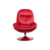 SESSEL mit gerader Rückenlehne - 1 Person - Samt - Rot - - Rot, Textil (78/99/90cm) - Vente-Unique