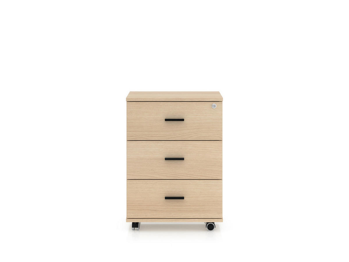 ROLLCONTAINER 46 cm Odelis – Schwarz - Schwarz, Holzwerkstoff (46/64/41cm) - hi-markt