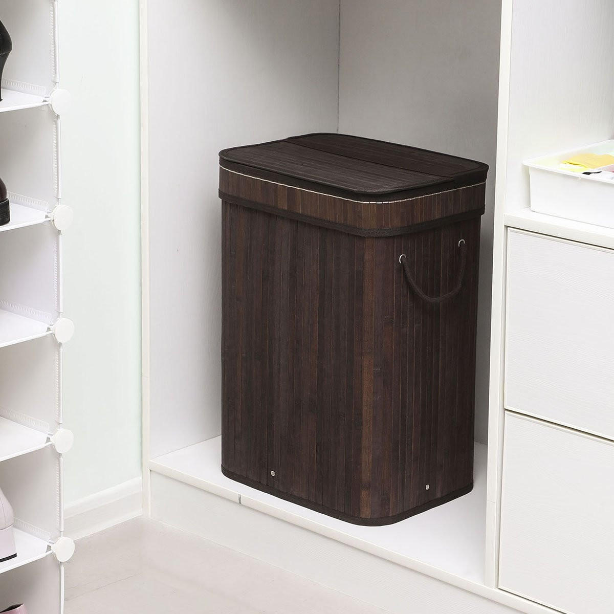 WÄSCHEKORB aus braunem Bambus - L40 cm - Braun, Holzwerkstoff (30/60/40cm) - Calicosy