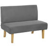 SOFA 2 Sitzer, mit Cord-Optik, 110 x 62 x 85 cm, Grau - Grau, Textil (110/85/62cm) - HOMCOM