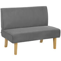 SOFA 2 Sitzer, mit Cord-Optik, 110 x 62 x 85 cm, Grau - Grau, Textil (110/85/62cm) - HOMCOM