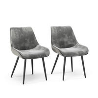 ESSZIMMERSTUHL Eleganza Grau 2er Set - Hellgrau, Metall (53.5/85/59cm) - Vicco
