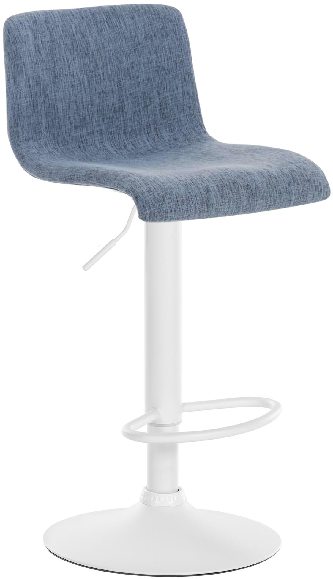 BARHOCKER Stoff blau - Blau/Weiß, Textil/Metall (39/84/36cm) - CLP