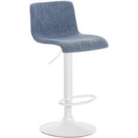 BARHOCKER Stoff blau - Blau/Weiß, Textil/Metall (39/84/36cm) - CLP