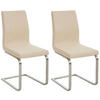 SCHWINGSTUHL 2er Set Stoff Creme - Edelstahlfarben/Creme, Textil/Metall (40/90/50cm) - CLP