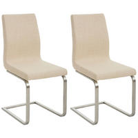 SCHWINGSTUHL 2er Set Stoff Creme - Edelstahlfarben/Creme, Textil/Metall (40/90/50cm) - CLP