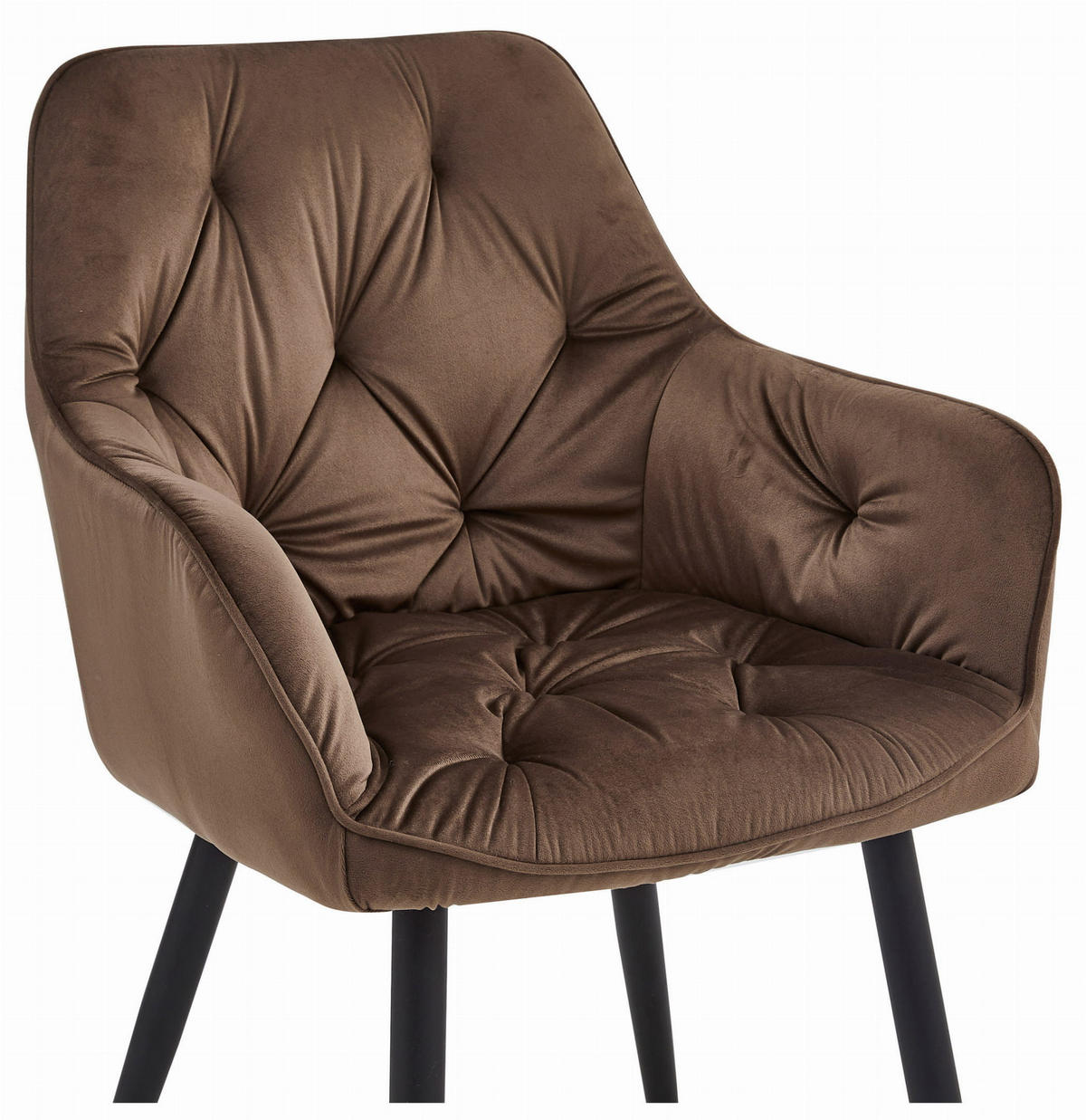 ESSZIMMERSTUHL LUKK brauner Sitz, schwarze Beine - Schwarz/Braun, Textil (56/83.5/62cm) - Valora