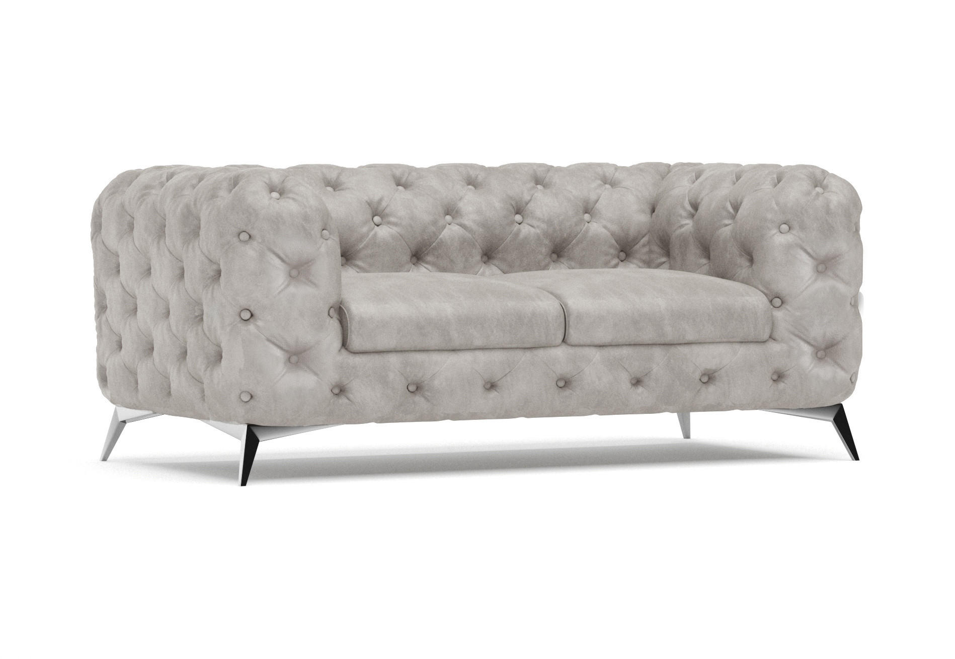S-Style Chesterfield-Sofa Grau 185x75x100 cm