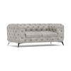CHESTERFIELD-SOFA 2-Sitzer Quantum Grau Samt - Silberfarben/Grau, Holz/Textil (185/75/100cm) - S-Style Möbel