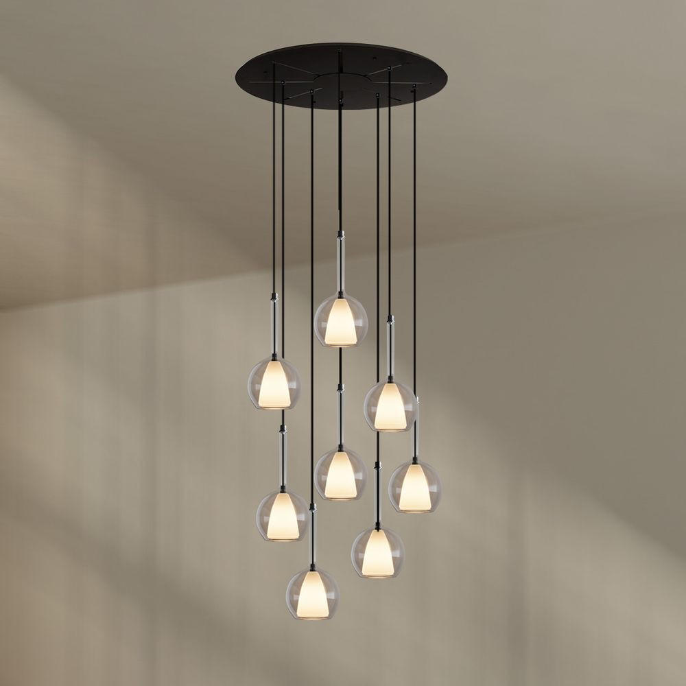 GALERIELEUCHTE Belluna 8-flammig Klar Ø 14cm - Klar, Glas (14/14/35cm) - s.luce