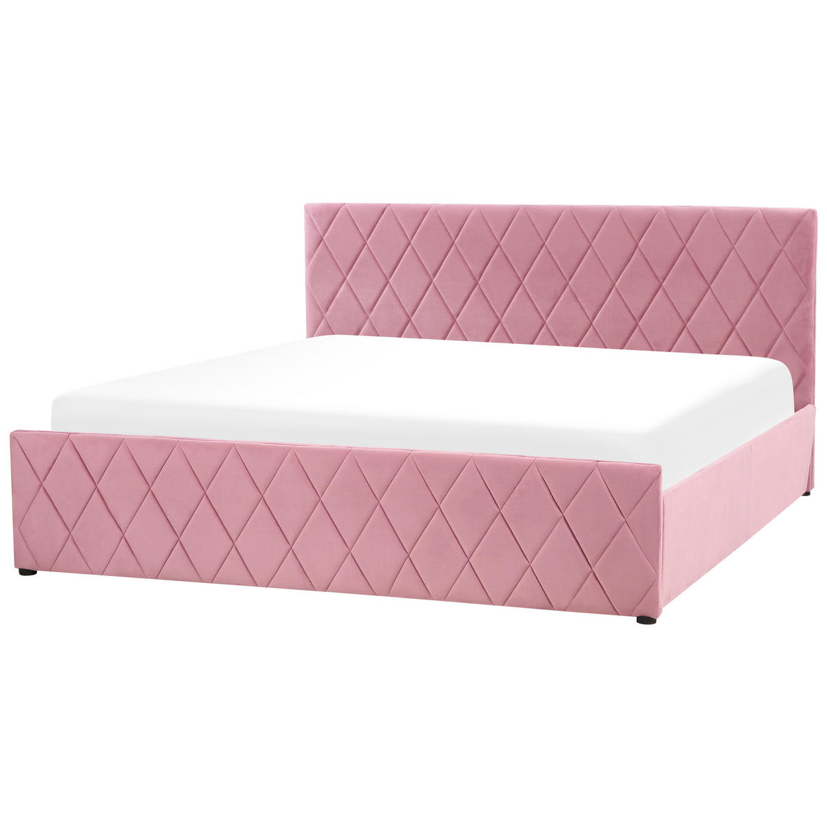 BETT mit Stauraum 180x200 cm Rosa Rochefort - Pink, Textil (180/200cm) - Beliani