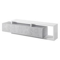 LOWBOARD BOTTEGA 219x45x52 cm mit 2 Schubladen Weiß - Hellgrau/Weiß, Holzwerkstoff (219/52/45cm) - MASSENO