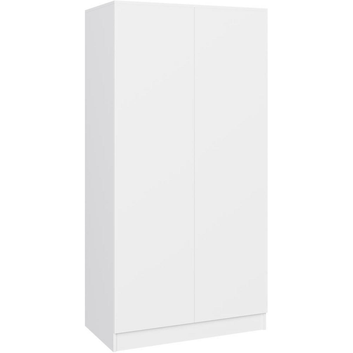 DREHTÜRENSCHRANK Look 90/180/50 cm 2-türig weiß - Weiß, Holzwerkstoff (90/180/50cm) - Beautysofa