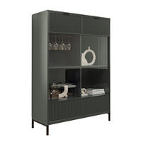 GLASVITRINE groß mit 2 Türen, Grün - Grün, Holzwerkstoff (105/150/41cm) - Idohome