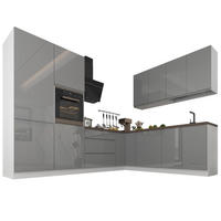 ECKKÜCHE 280 x 220 cm – Aspen KA3-M280 - in Grau/Hochglanz - Grau, Holz (500/212/58cm)